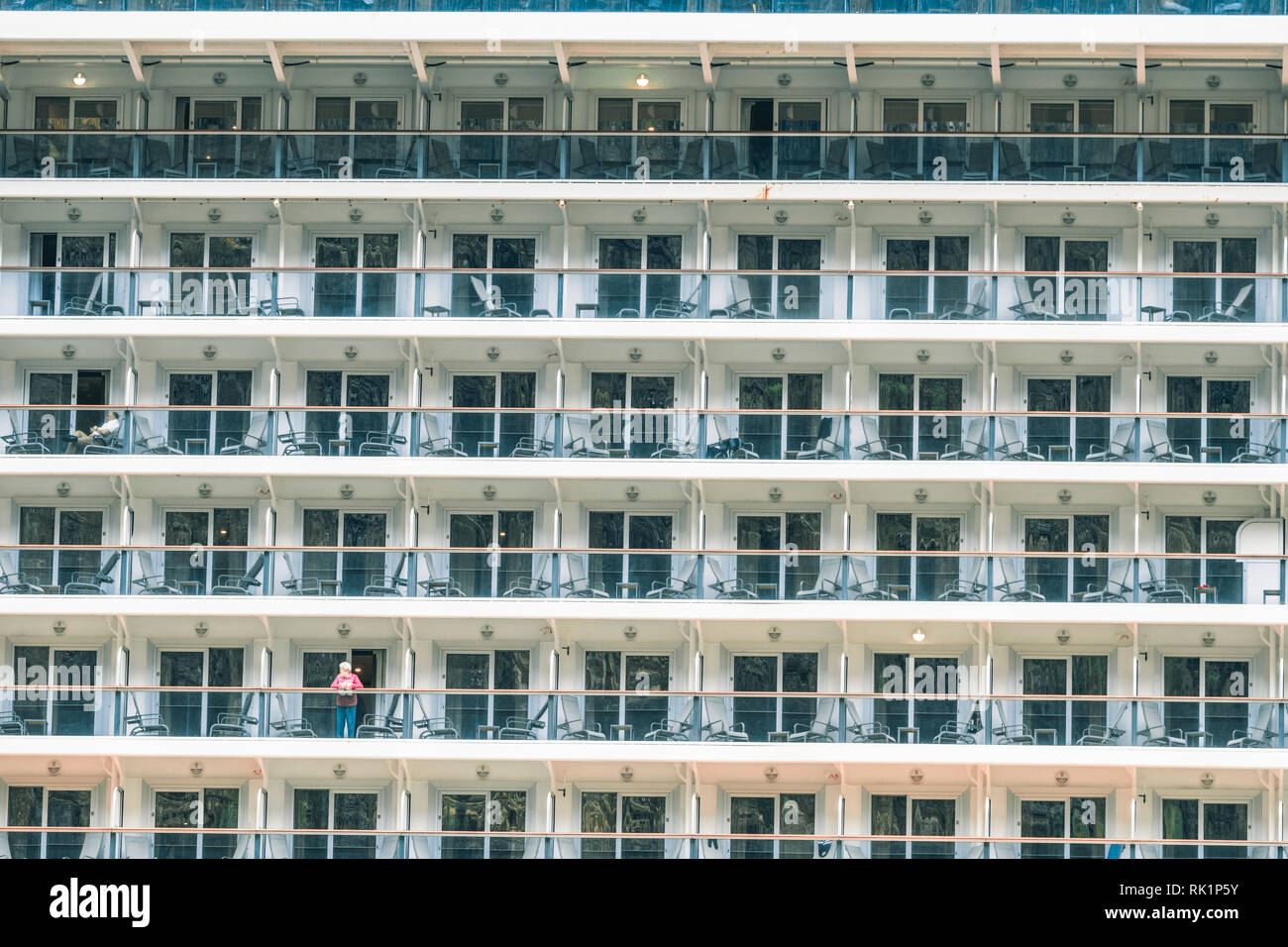 Detail of portholes on multistory cruise ship, full frame Stock Photo ...