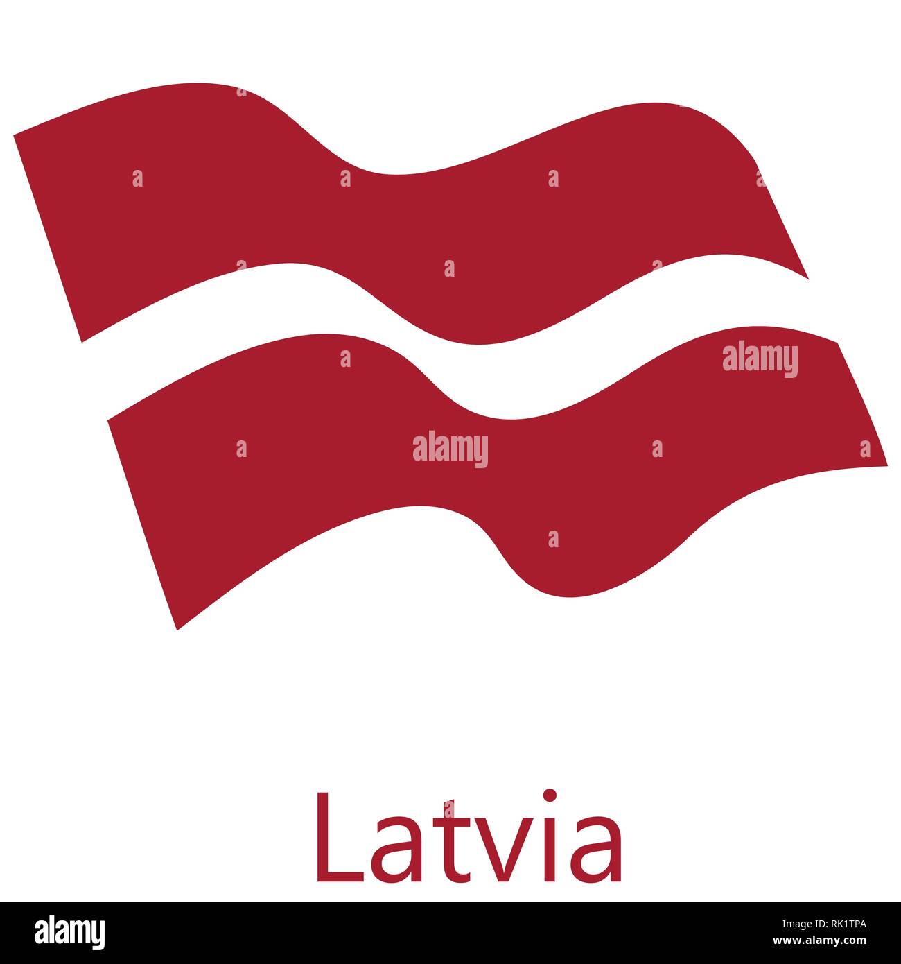Vector illustration waving flag of Latvia icon. Latvia flag button isolated on white background Stock Vector