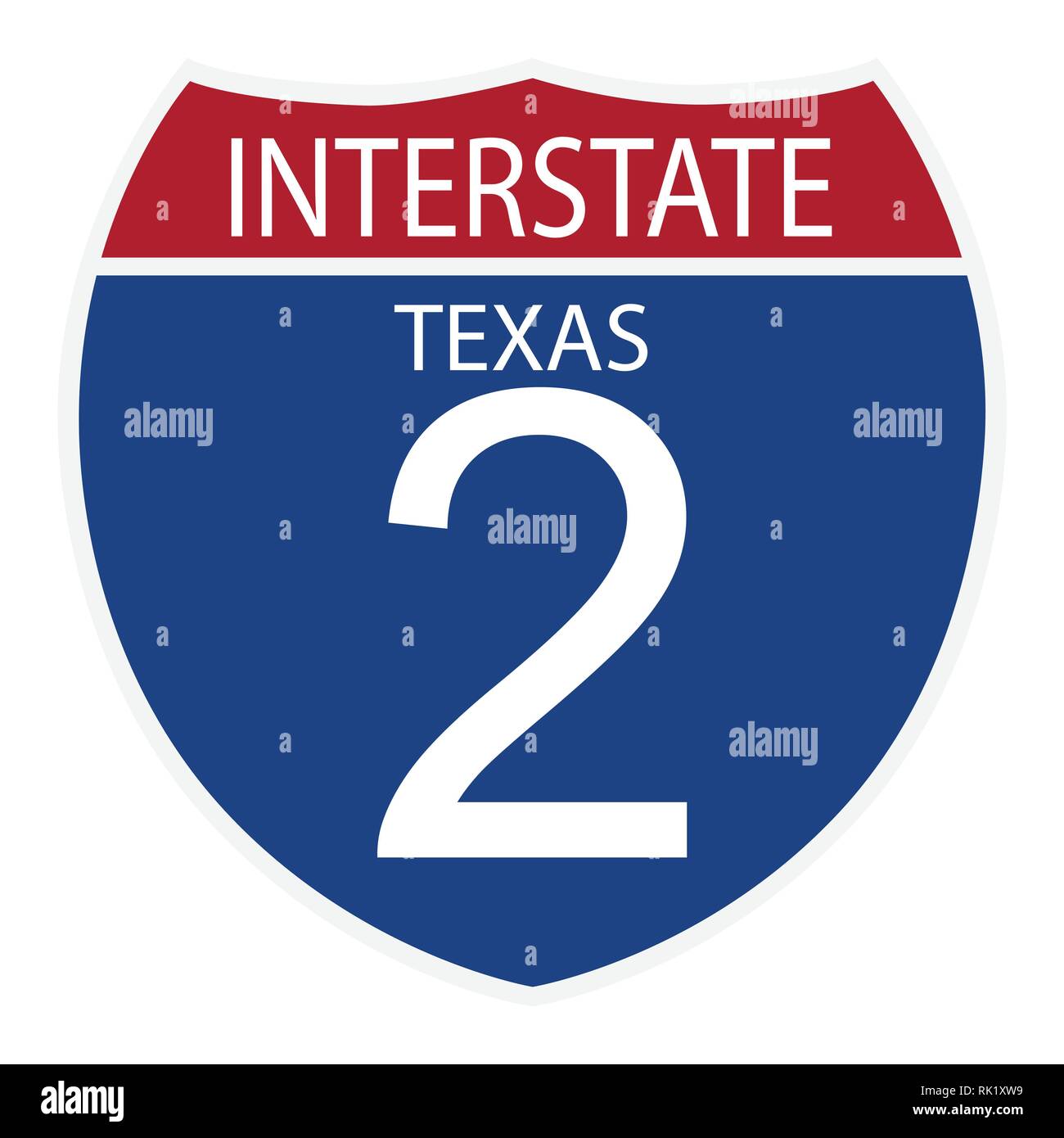 Vector illustration interstate highway 2 road sign icon isolated on