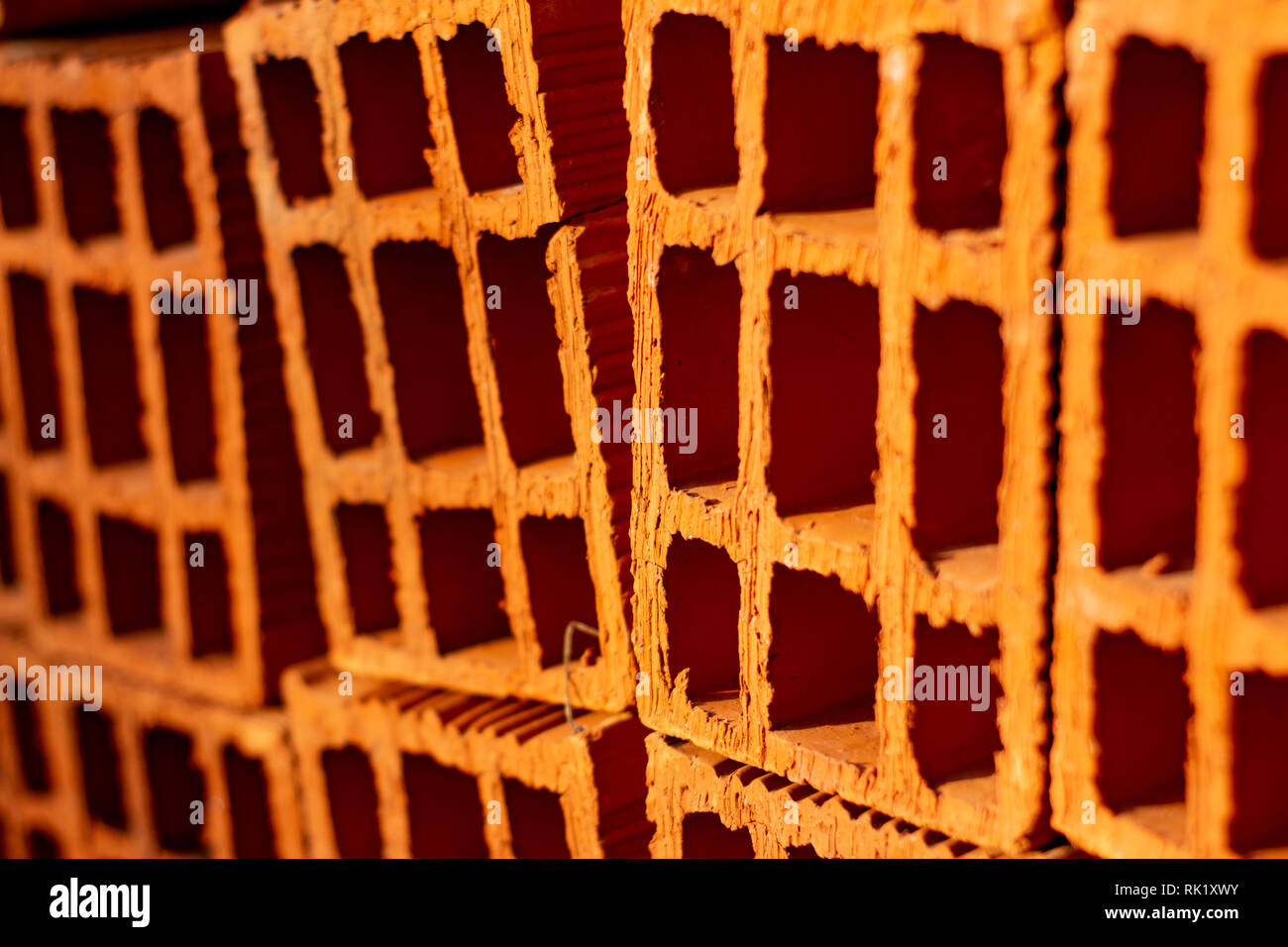Approach of hollow bricks used for the construction of cement houses ...