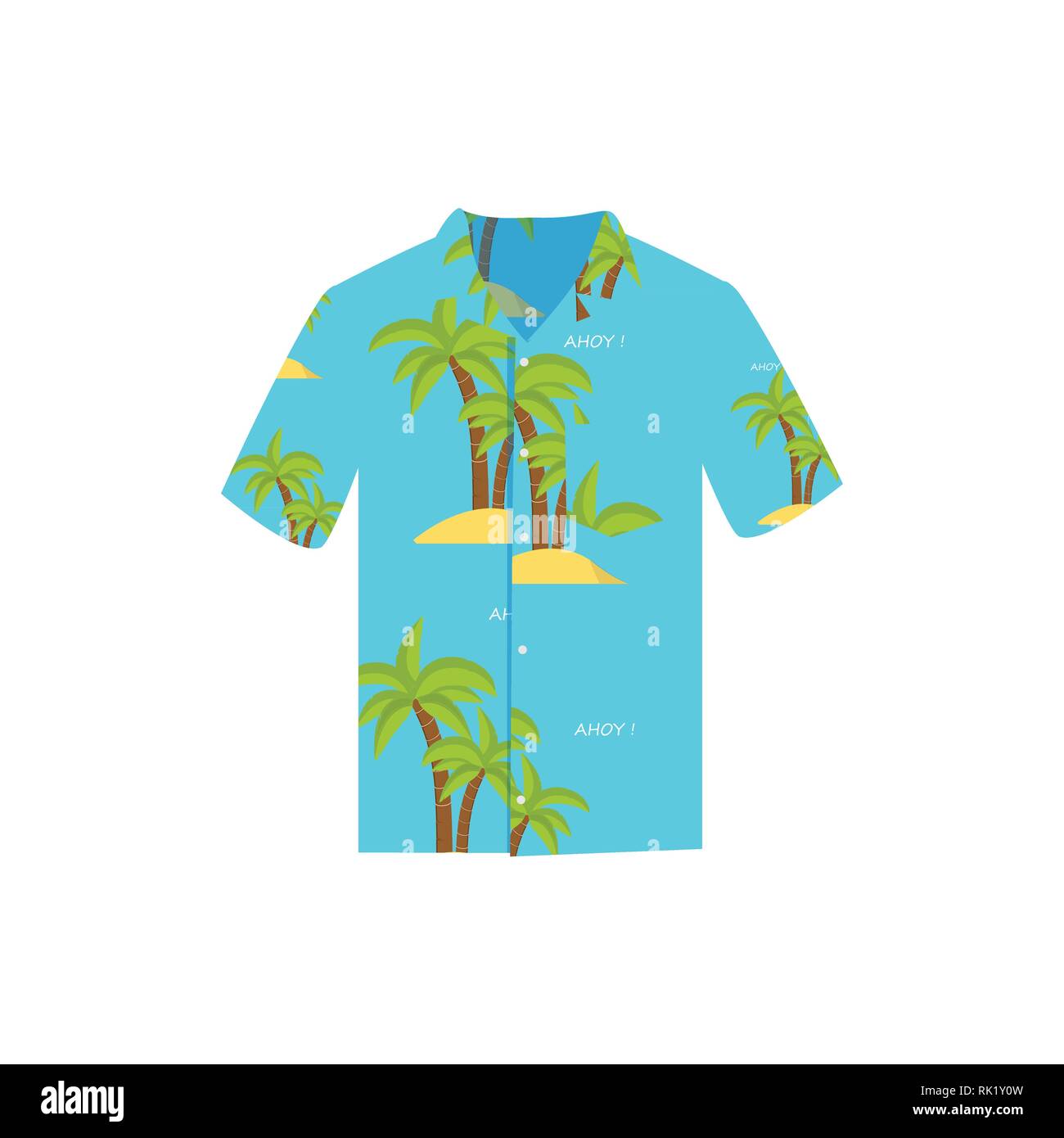Vector illustration Hawaiian aloha shirt. Hawaii shirt aloha beach male  cloth. Hawaii shirt adult clothing pattern design and modern flat hawaii  shirt Stock Vector Image & Art - Alamy