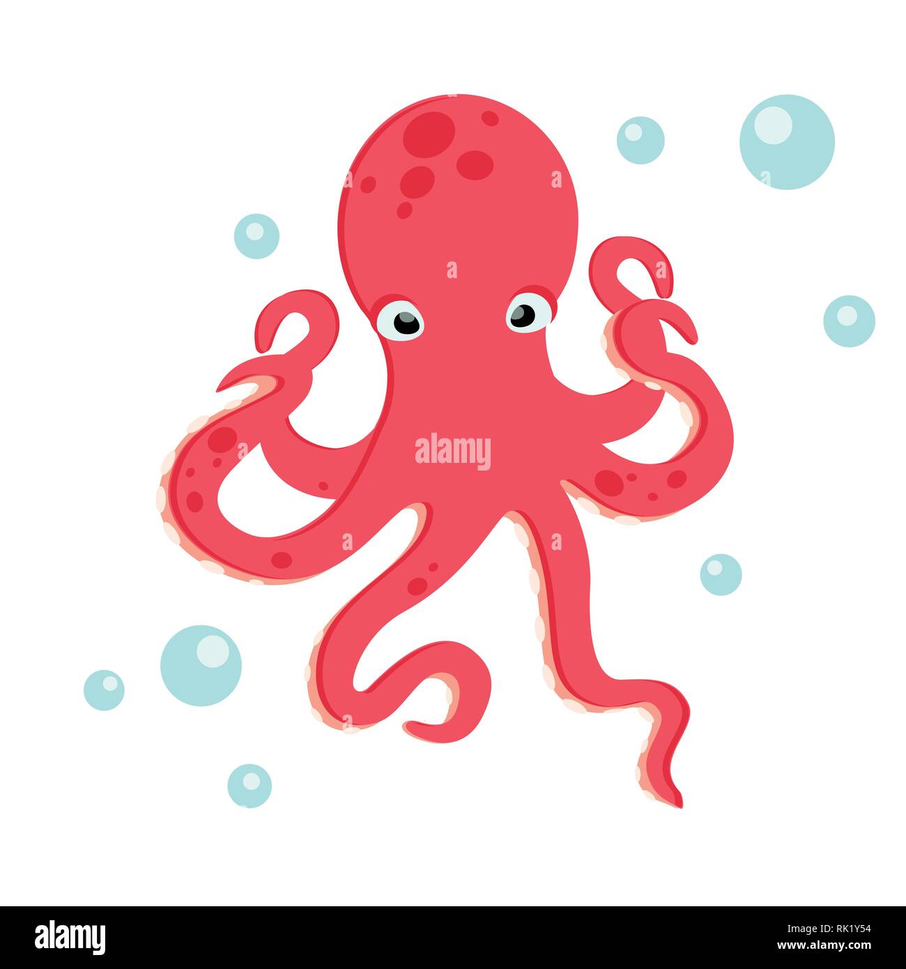 cute octopus cartoon with mustache