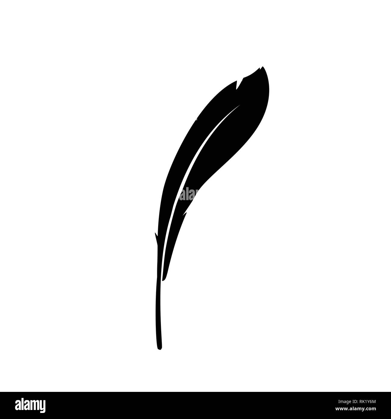 Vector icon feather isolated on white background Stock Vector Image ...