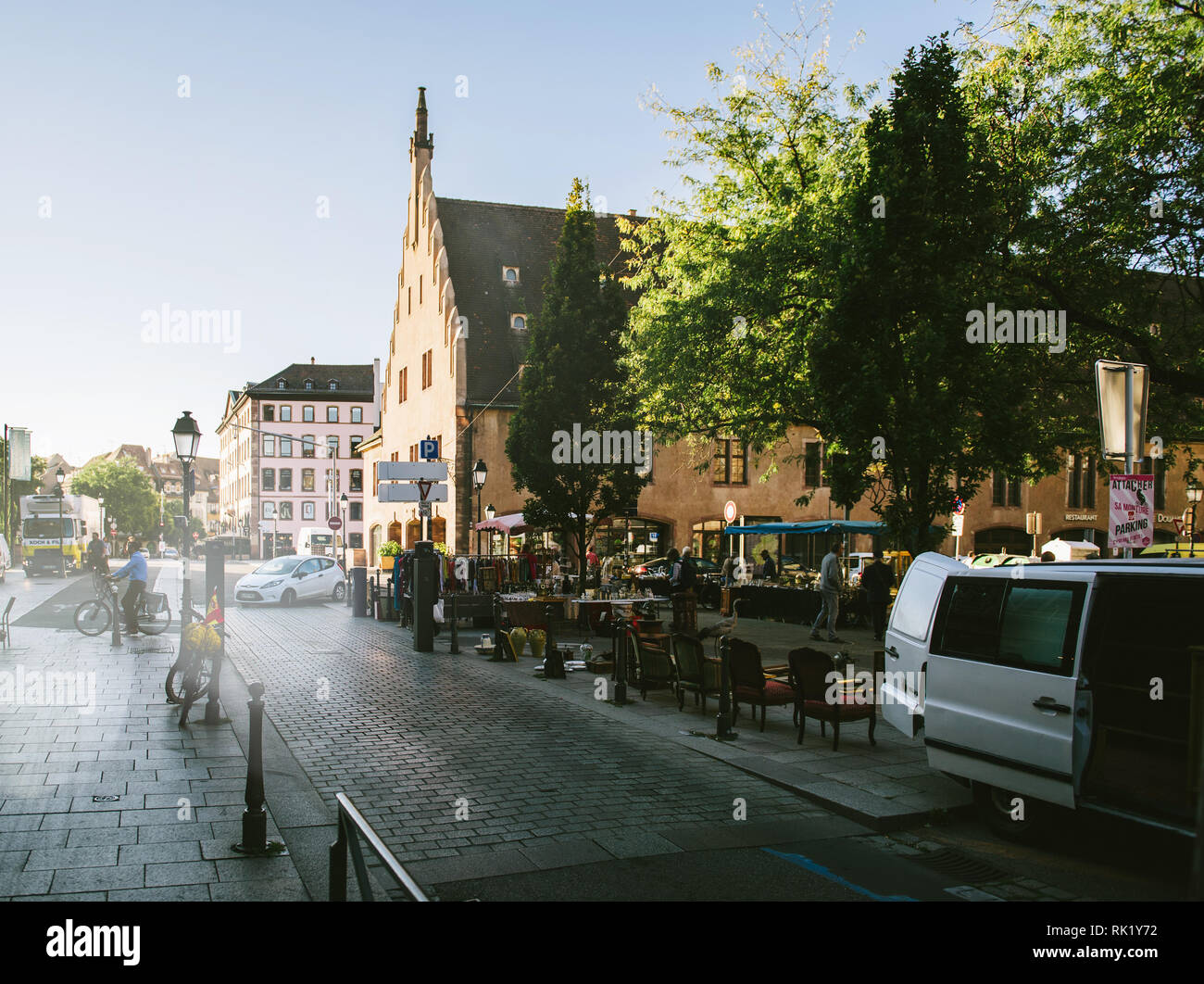 STRASBOURG, FRANCE SEP 12, 2018 Vintage flea market in central