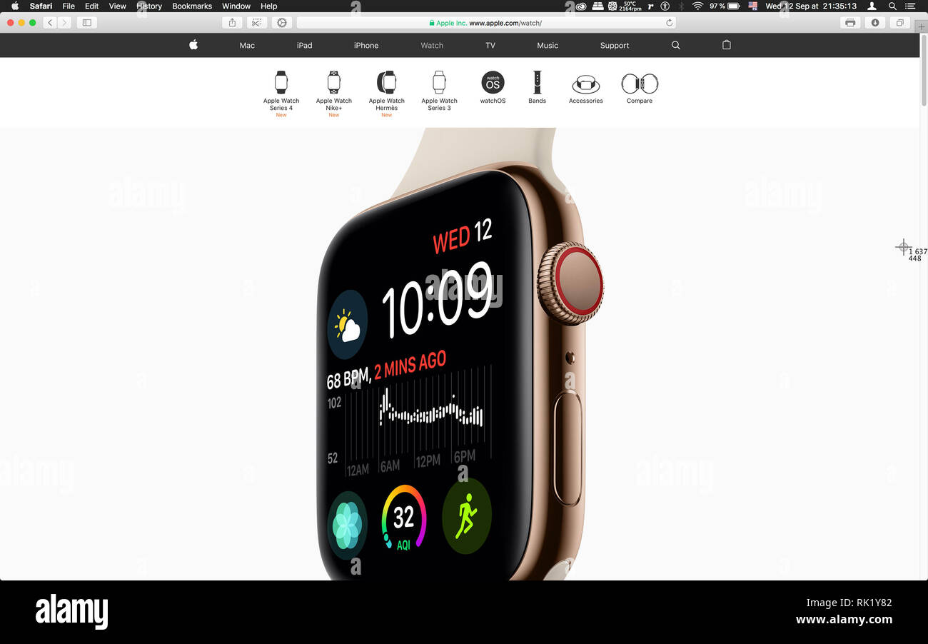 London, United Kingdom September 12, 2018 Apple Watch wearable
