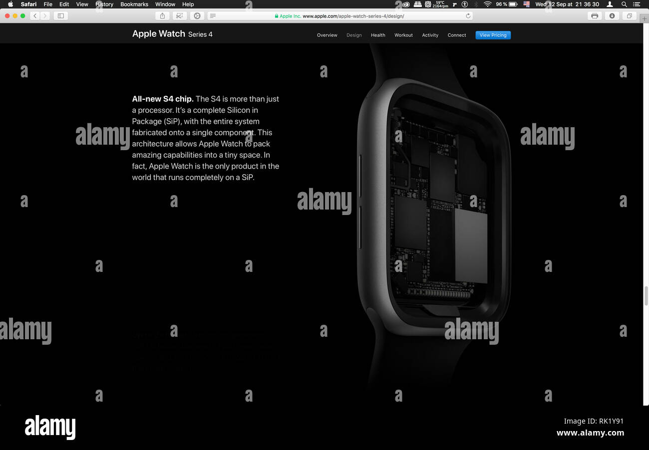 London United Kingdom September 12 2018 S4 chip Apple Watch