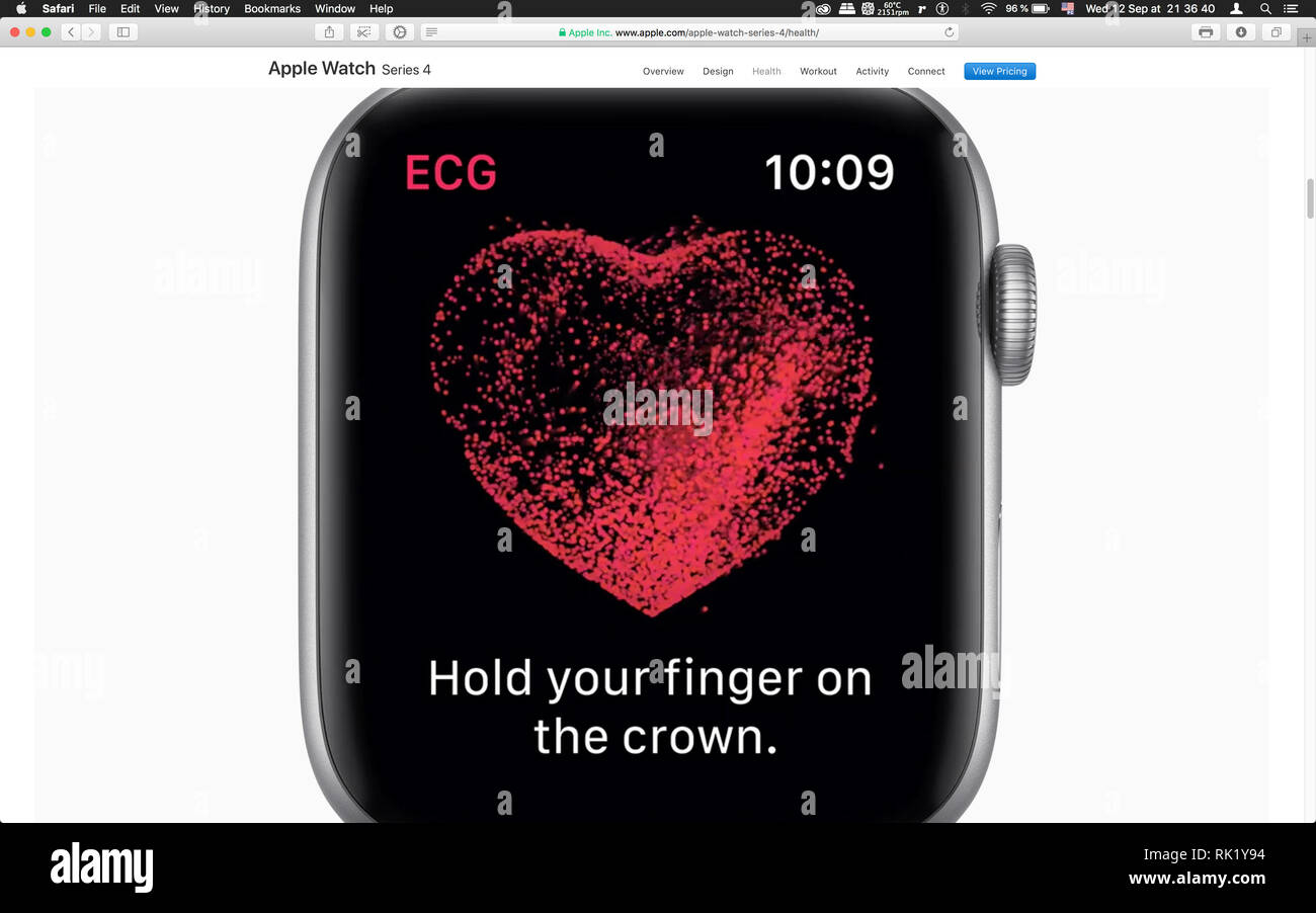 London United Kingdom September 12 2018 ECG heart sensor