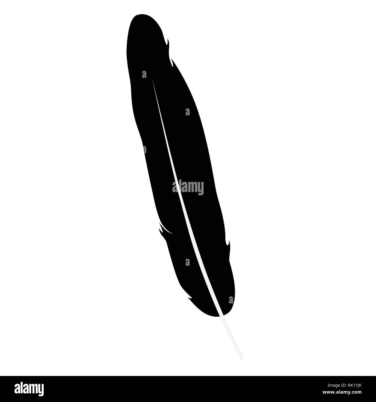 Vector illustration detailed feather silhouette isolated on white Stock ...