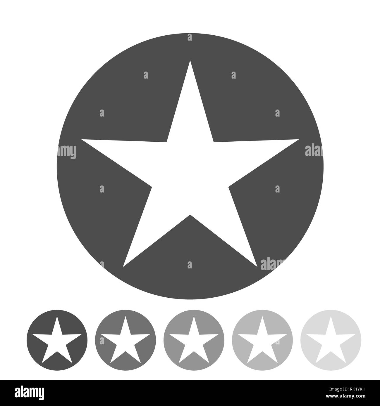 Star inside circle or star stamp flat icon for apps and websites Stock  Vector
