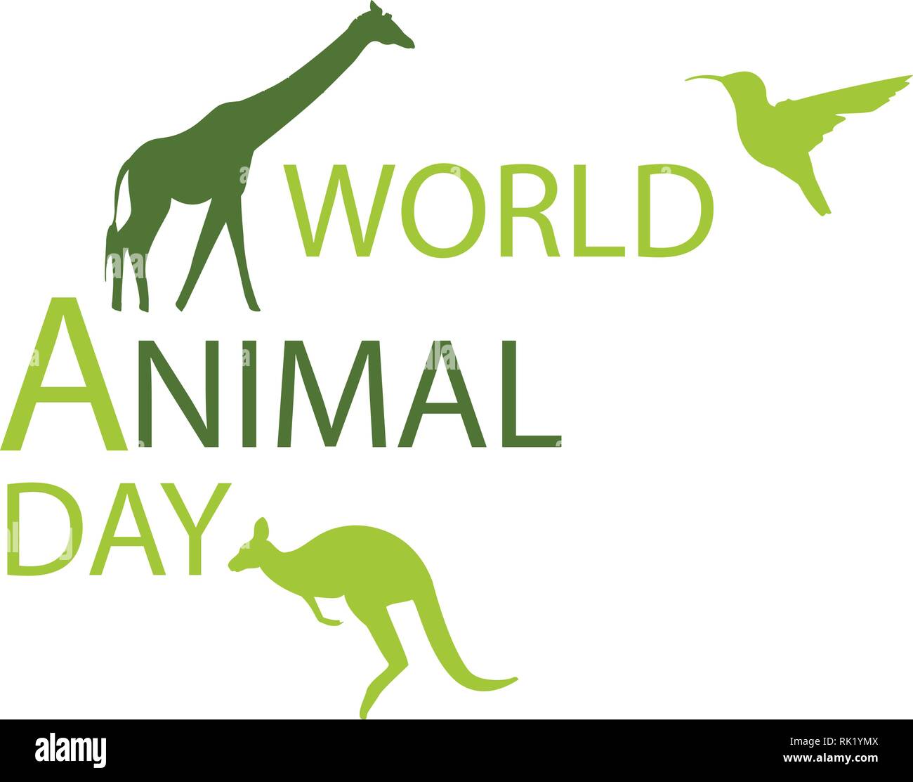 Vector illustration World Animal day banner. World Wildlife Day with