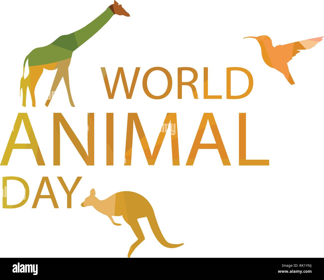 Vector illustration World Animal day banner. World Wildlife Day with