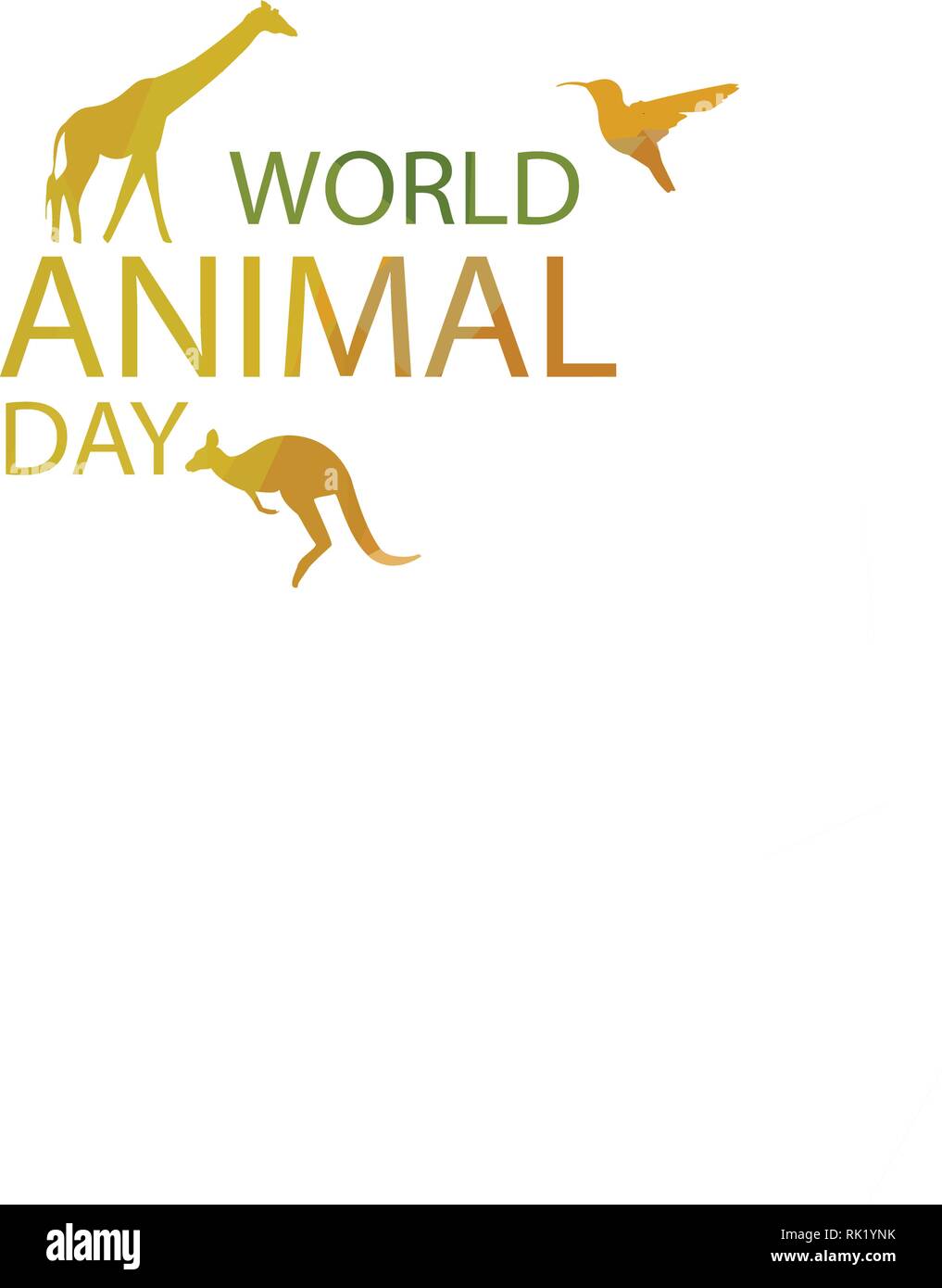 Vector illustration World Animal day banner. World Wildlife Day with