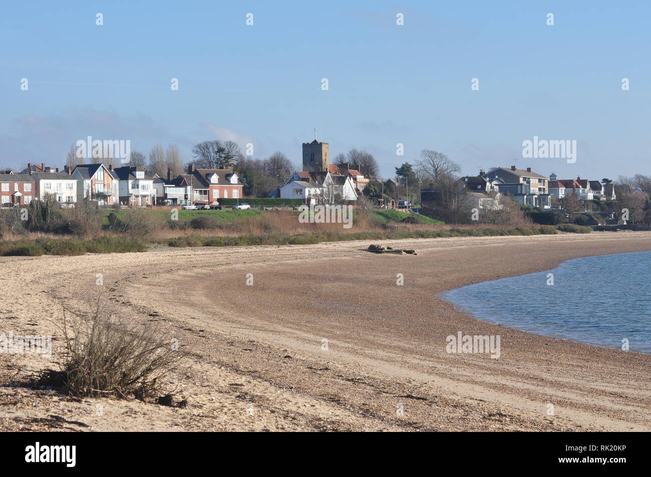 west mersea village on mersea island, blackwater estuary