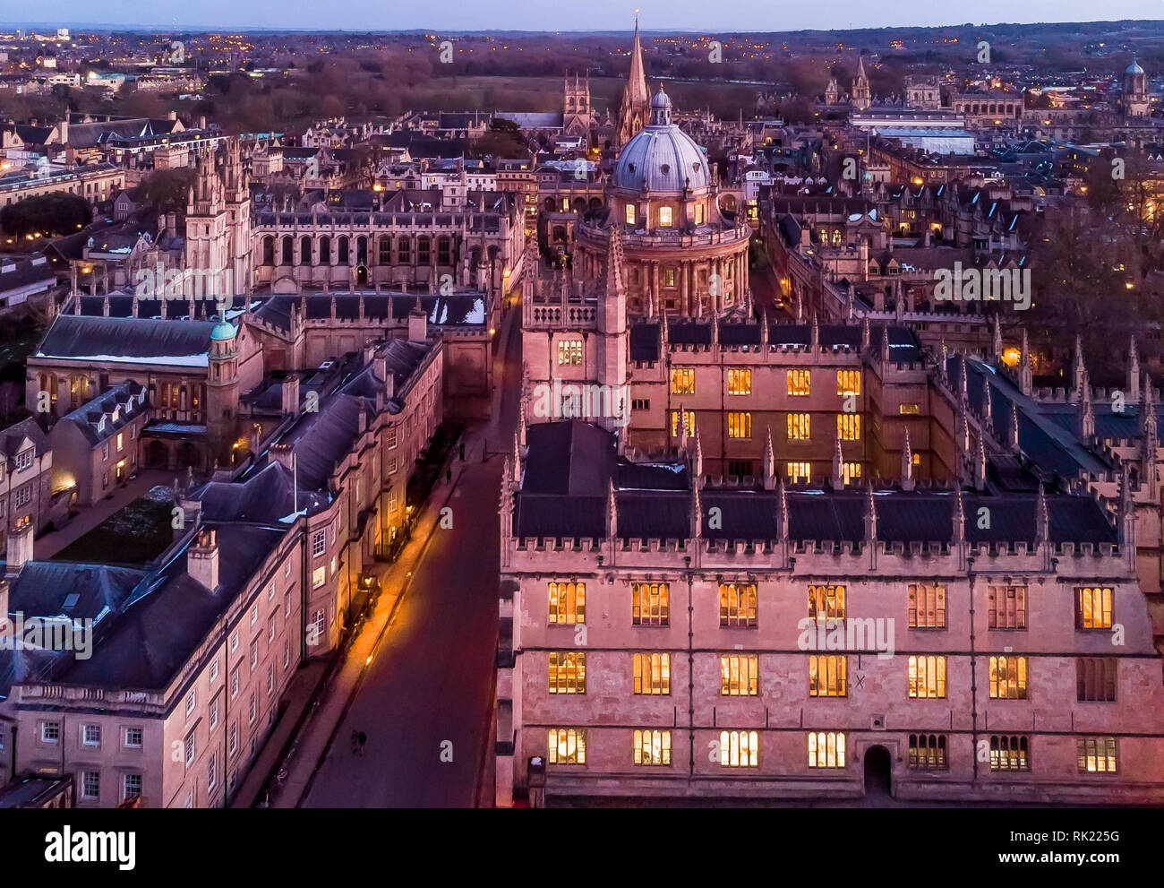 Aerial view of central Oxford, United Kingdom Stock Photo Alamy