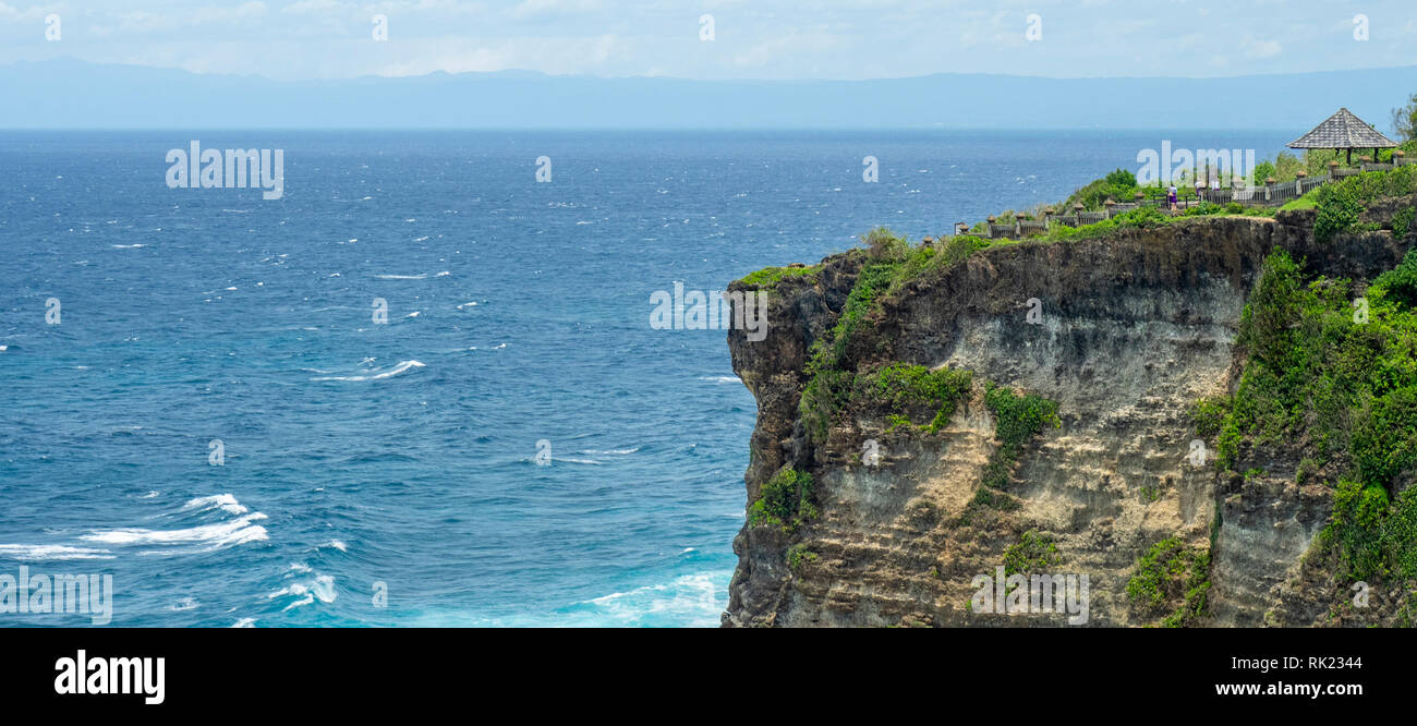 Limestone cliffs at Uluwatu Bukit peninsula, Bali Indonesia Stock Photo