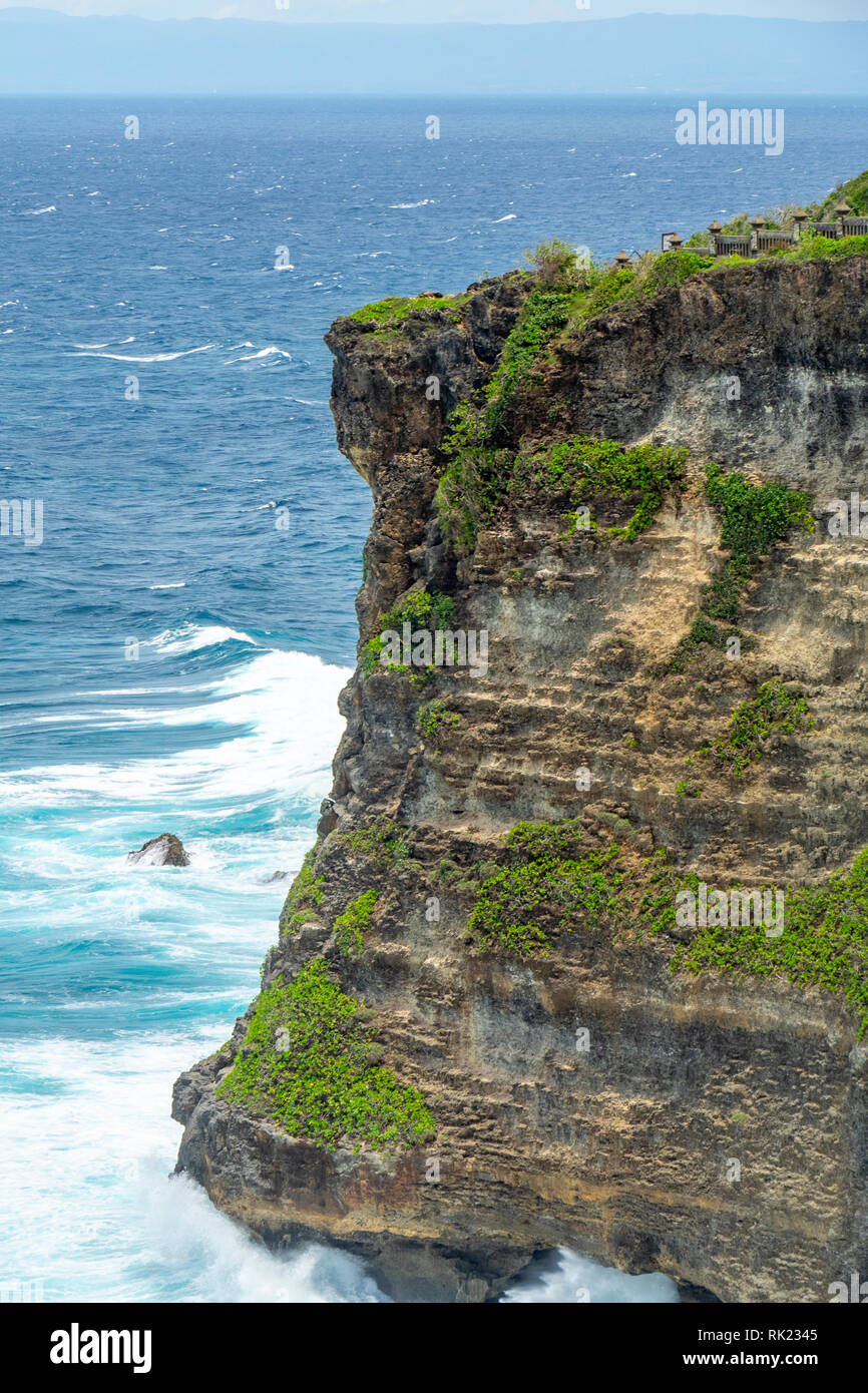 Limestone cliffs at Uluwatu Bukit peninsula, Bali Indonesia Stock Photo