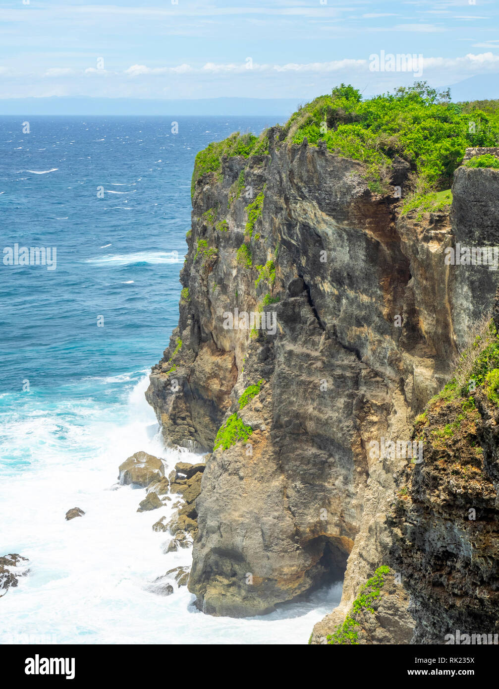 Limestone cliffs at Uluwatu Bukit peninsula, Bali Indonesia Stock Photo