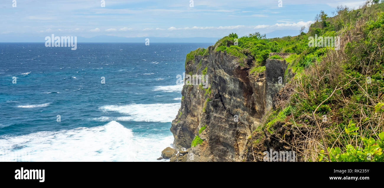 Limestone cliffs at Uluwatu Bukit peninsula, Bali Indonesia Stock Photo