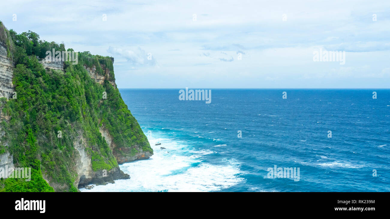 Limestone cliffs at Uluwatu Bukit peninsula, Bali Indonesia Stock Photo