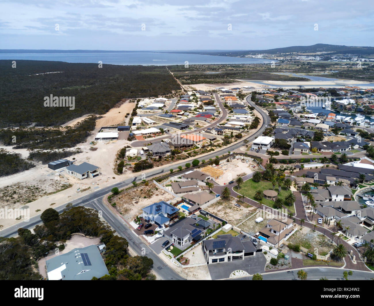 Aerial of housing estates at Lincoln Cove Port Lincoln South Australia