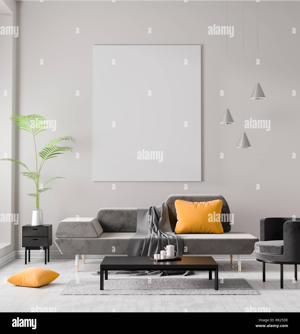 Mock Up Poster Frame In Scandinavian Style Hipster Interior