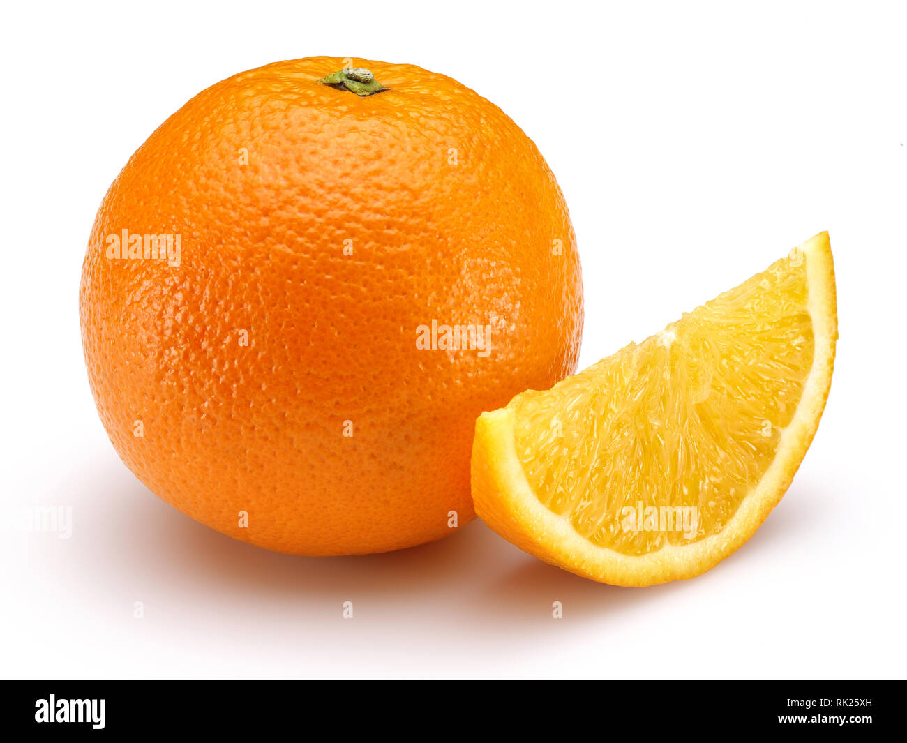 Fresh orange with slice isolated on white background Stock Photo - Alamy