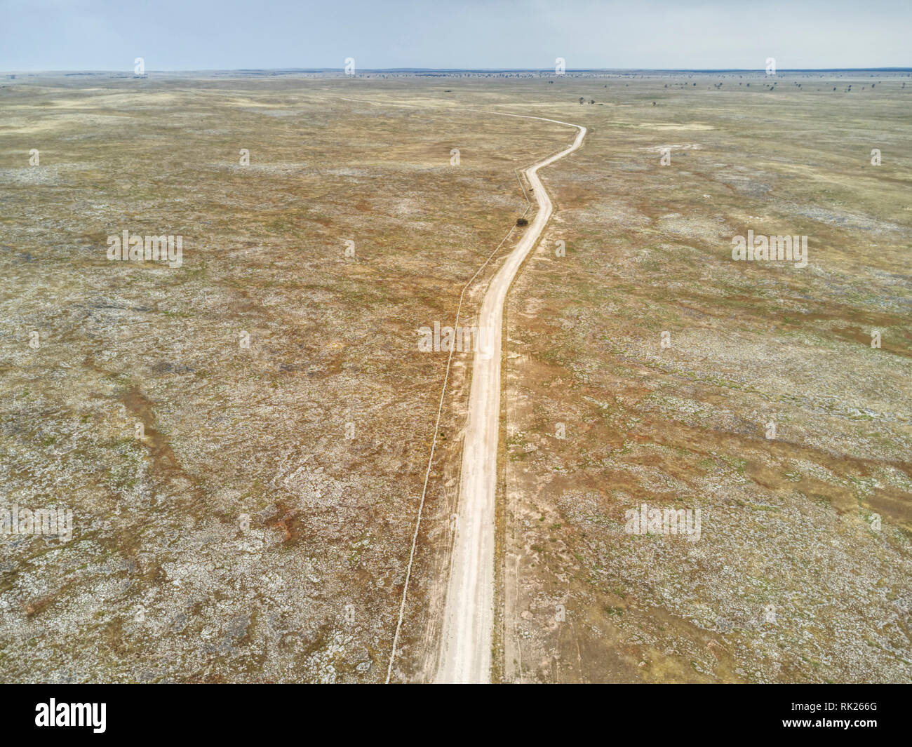 Aerial of the road to No Where Else Eyre Peninsula South Australia Stock Photo