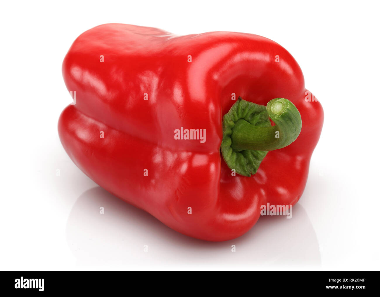 Red bell pepper isolated on white background Stock Photo - Alamy
