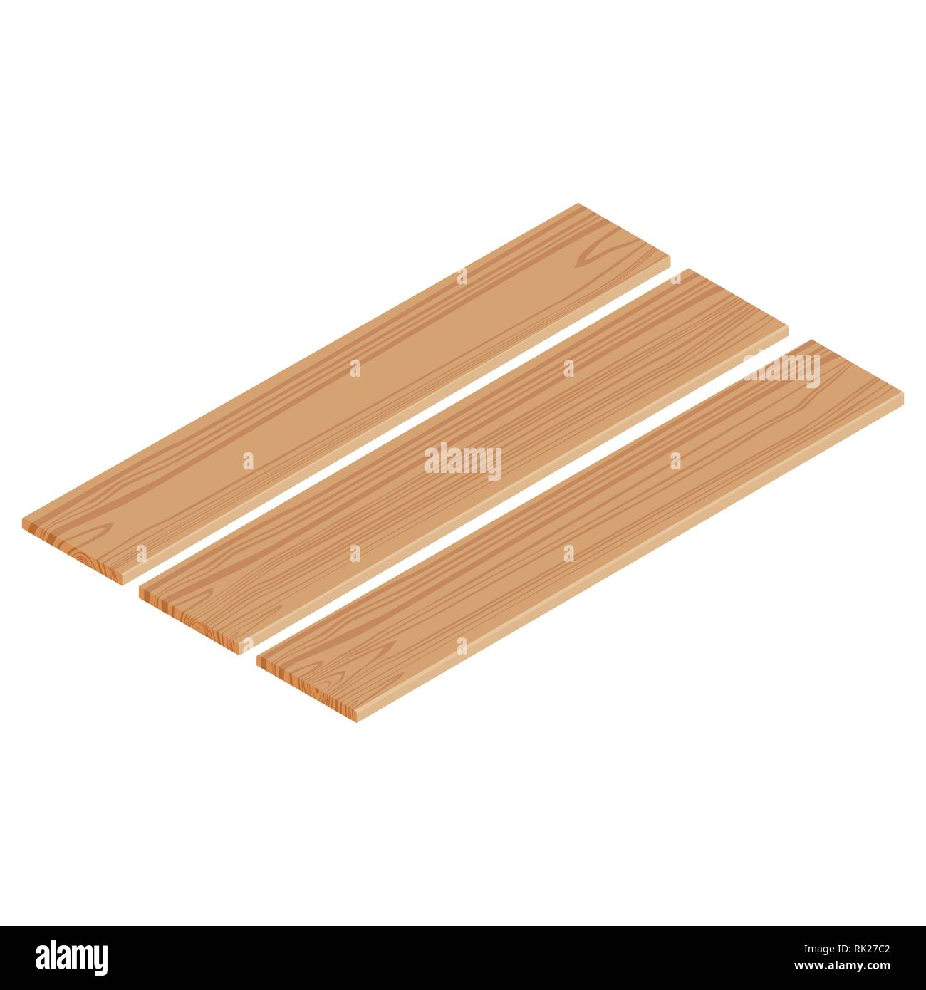 Vector illustration wooden planks isometric 3d perspective isolated on ...