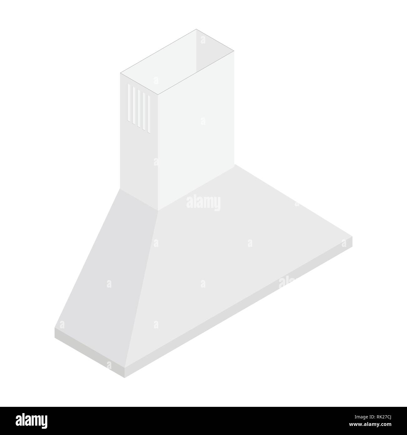 Vector illustration isometric metallic extractor kitchen hood. House