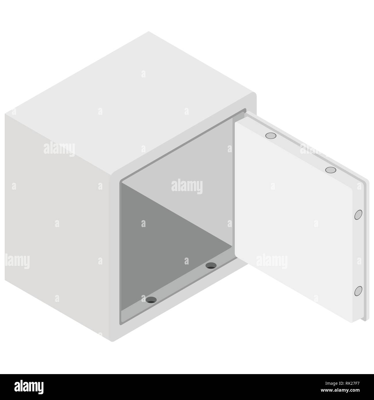 Vector illustration isometric steel money bank safe isolated on white ...