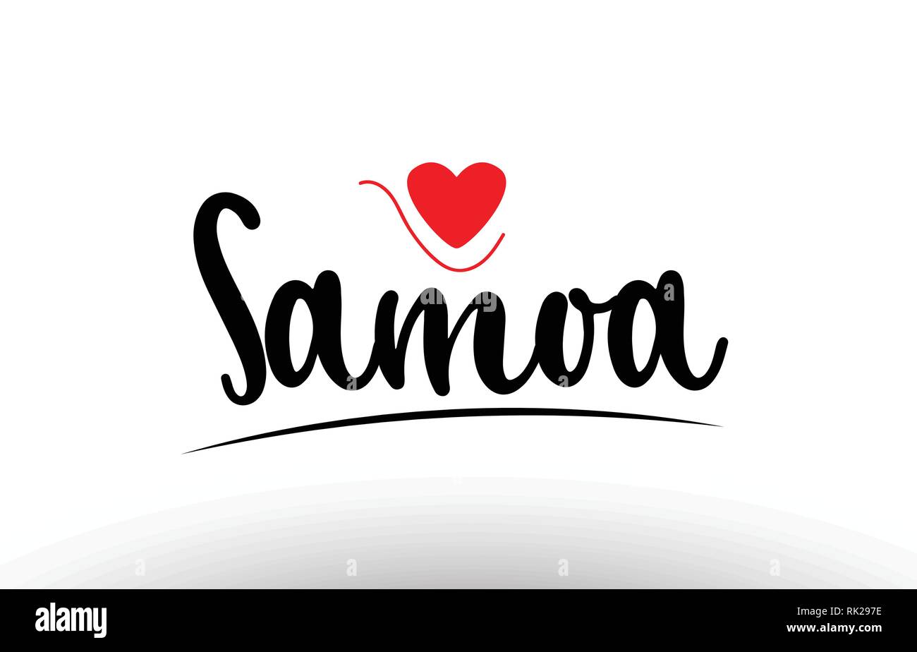 Download Samoa country text with red love heart suitable for a logo ...