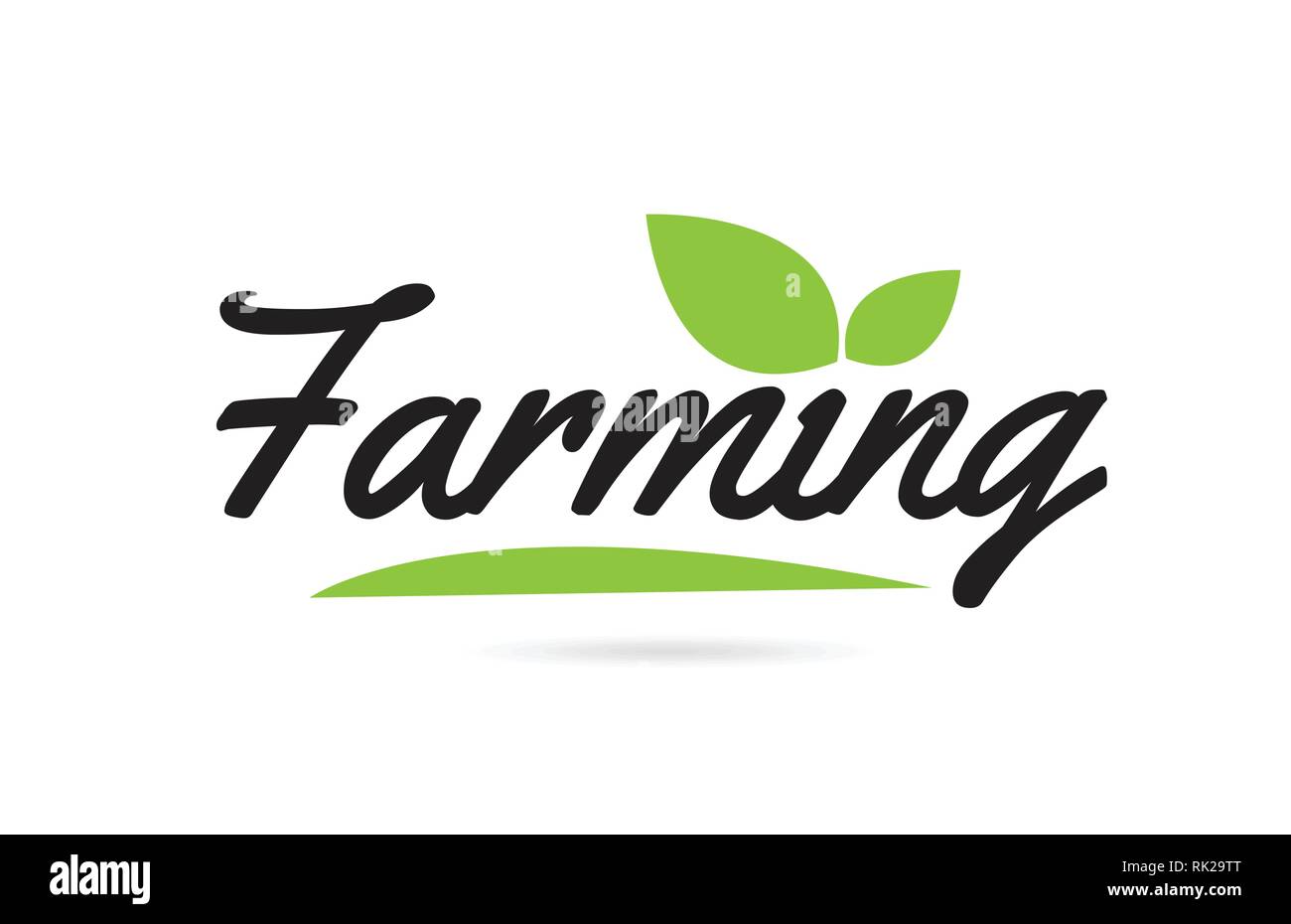 Farming hand written word text for typography design in black color ...