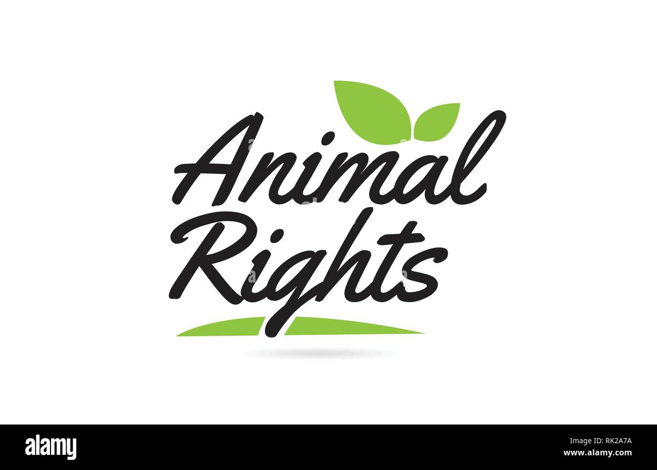 Animal Rights hand written word text for typography design in black ...