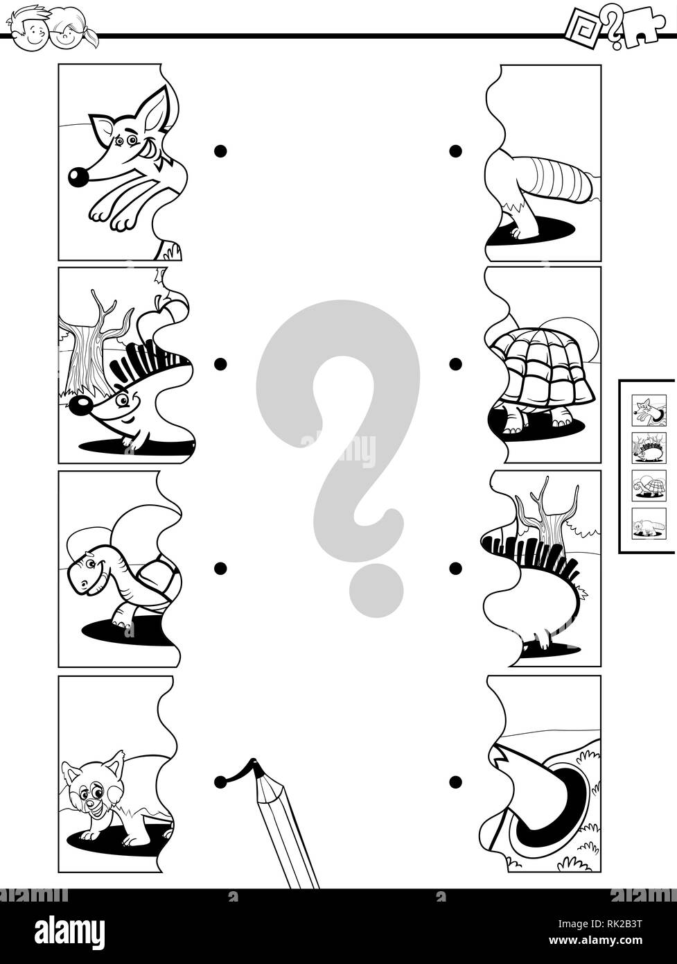 Animal puzzles Black and White Stock Photos & Images - Alamy