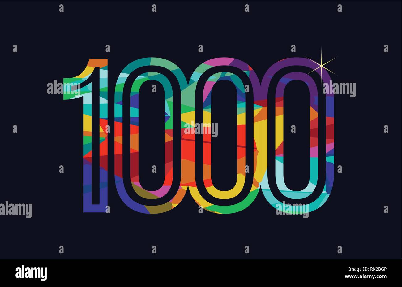 Colored Rainbow Number 1000 Logo Design Suitable For A Company Or