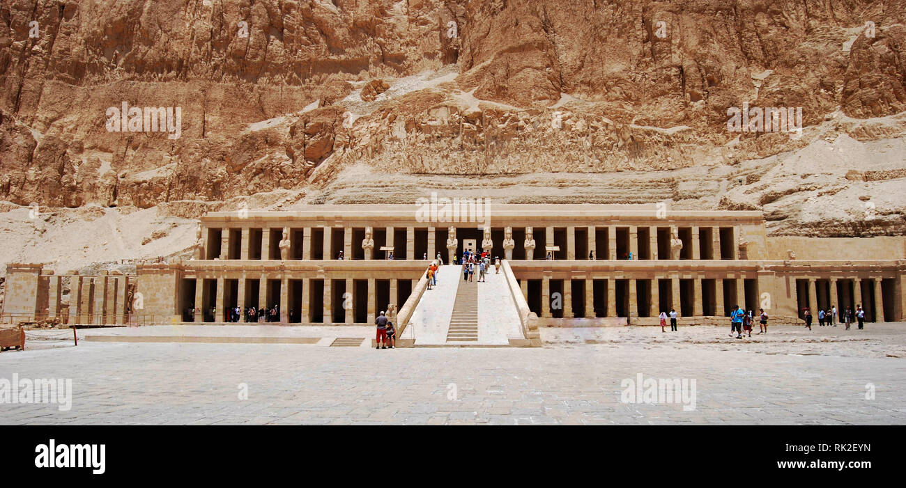 The Mortuary Temple Of Hatshepsut Valley Of The Kings Egypt Stock