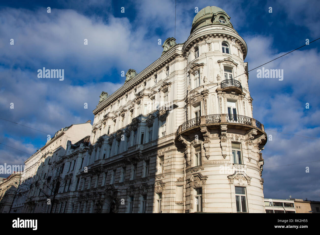 Beautiful architecture of the antique buildings at Vienna city center