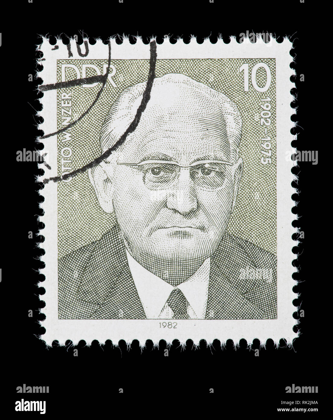 Postage stamp from East Germany (DDR) depicting Otto Winzer Stock Photo