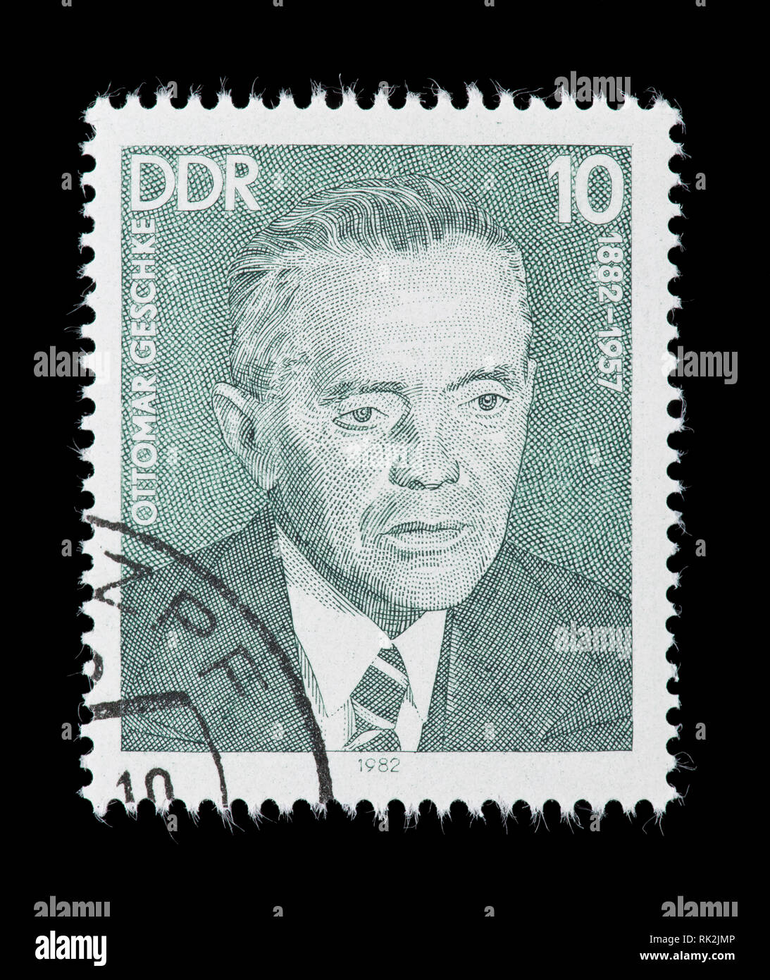 Postage stamp from East Germany (DDR) depicting Ottomar Geschke, German politician Stock Photo