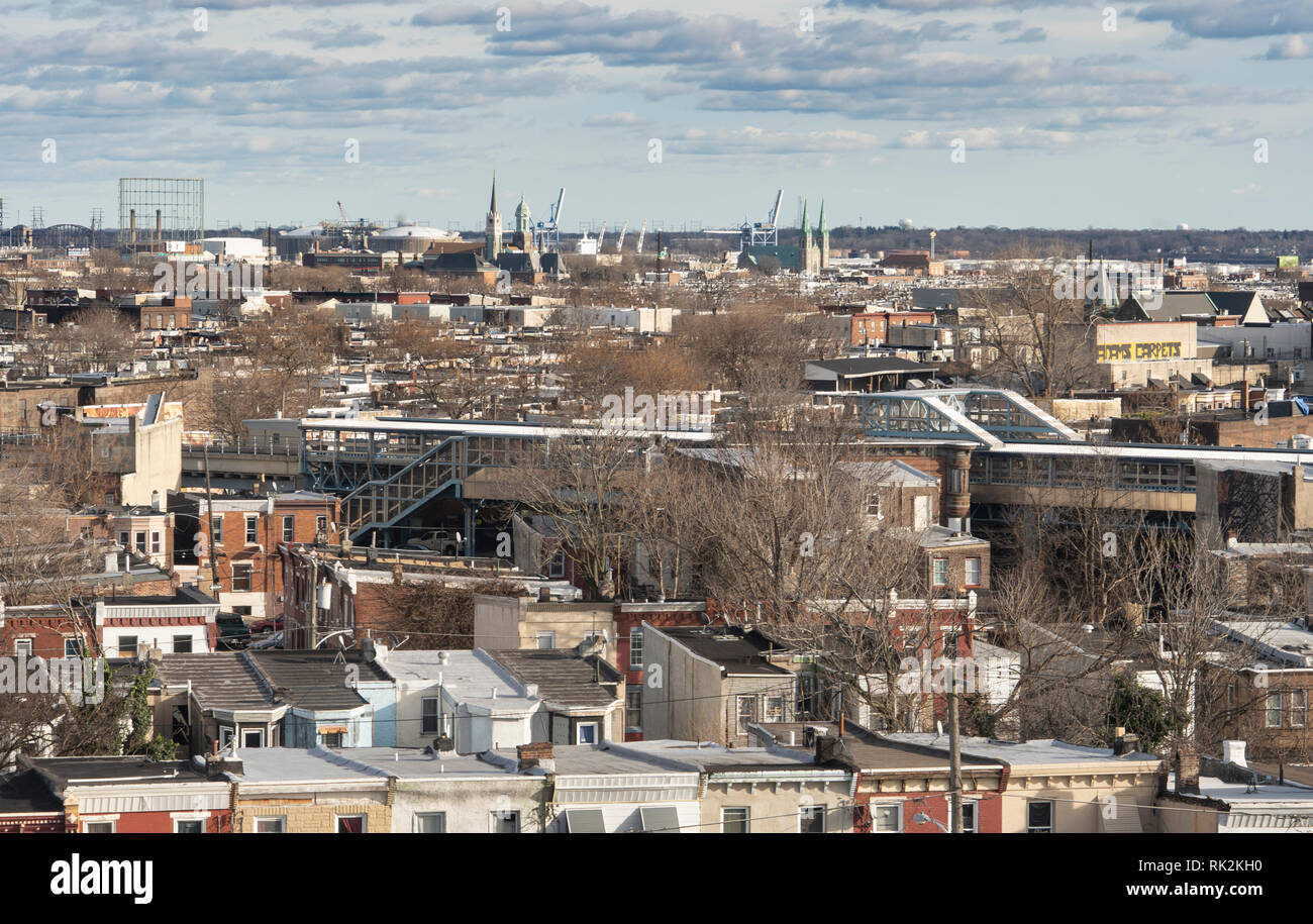 row homes in Kensington Philadelphia Stock Photo Alamy