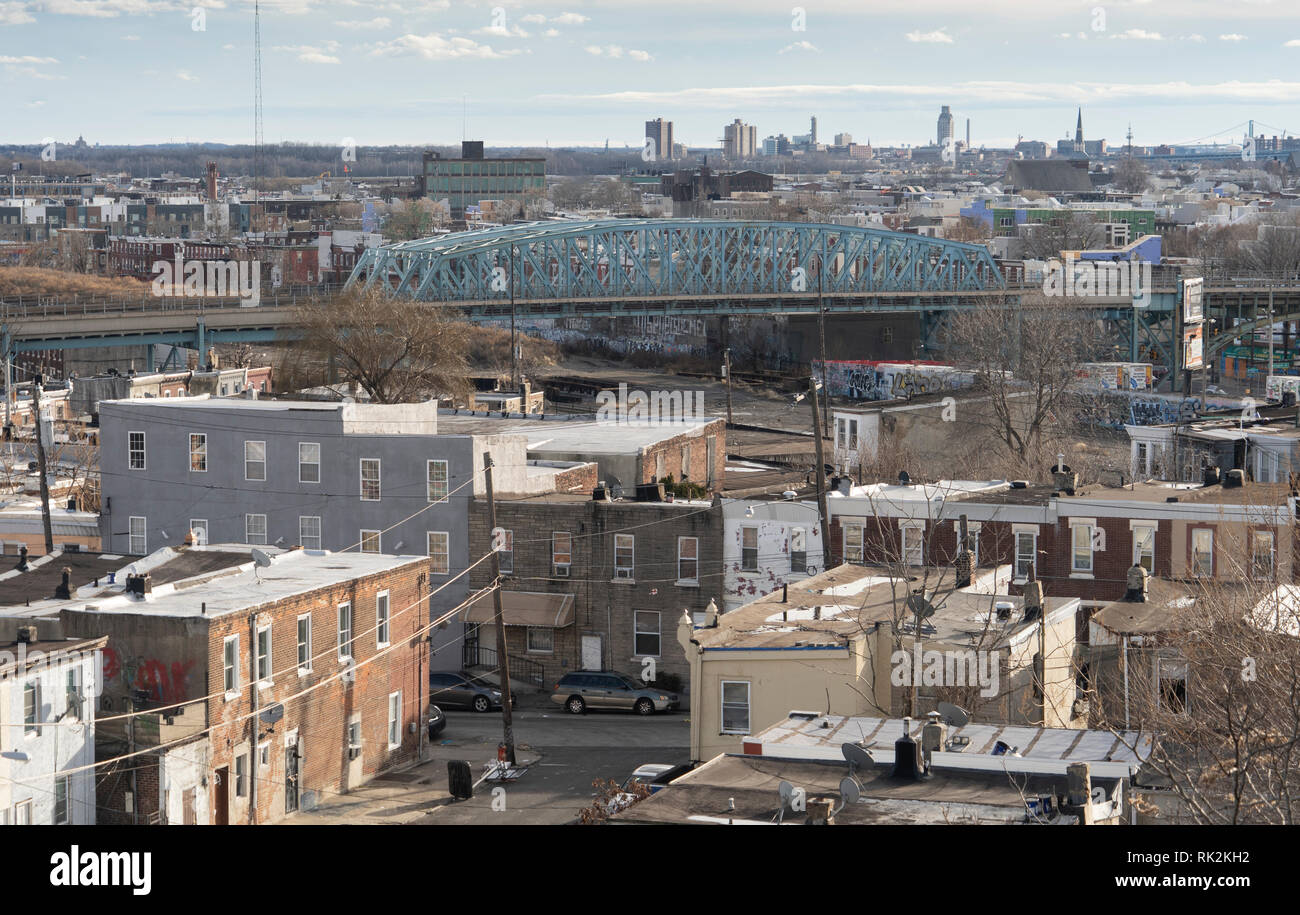 row homes in Kensington Philadelphia Stock Photo Alamy