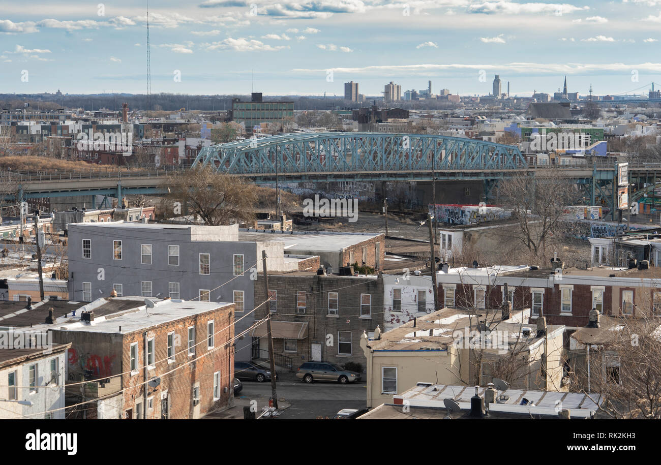 row homes in Kensington Philadelphia Stock Photo Alamy