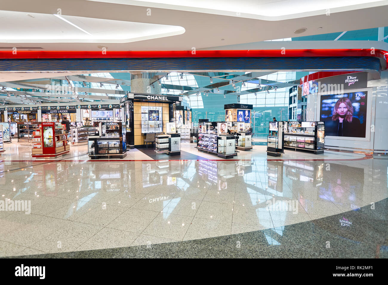 DUBAI, UAE MARCH 09, 2016 inside of Dubai International Airport