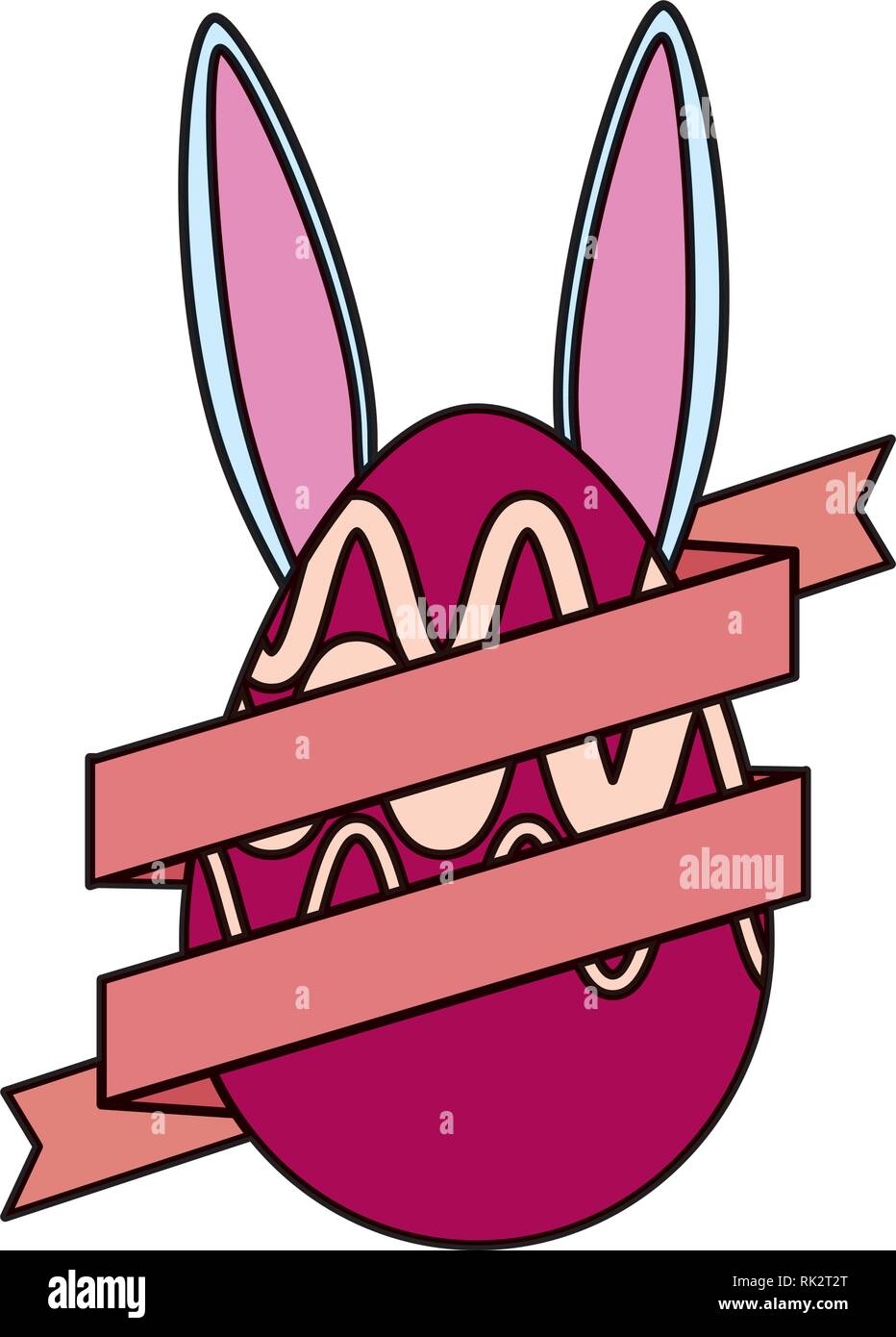 egg painted with rabbit ears easter icon Stock Vector Image & Art - Alamy