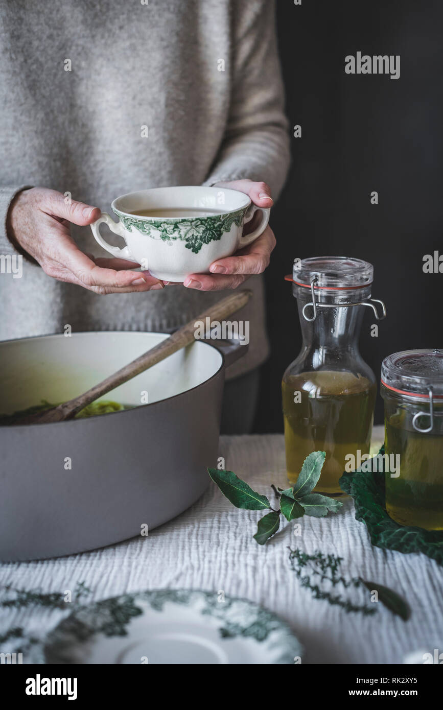 Detoxifying vegetable broth Stock Photo Alamy