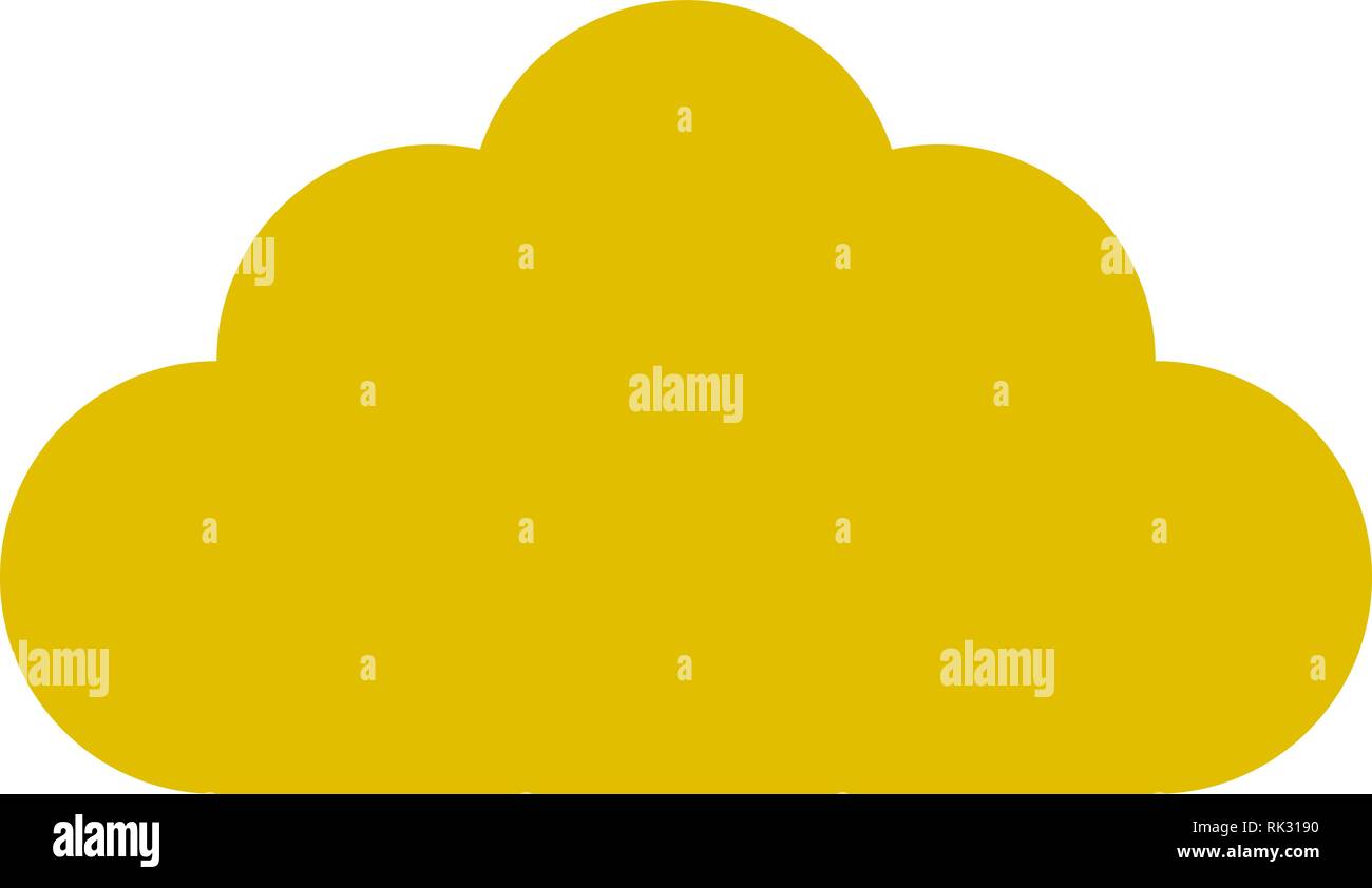 Cloud symbol icon - golden simple, isolated - vector illustration Stock Vector