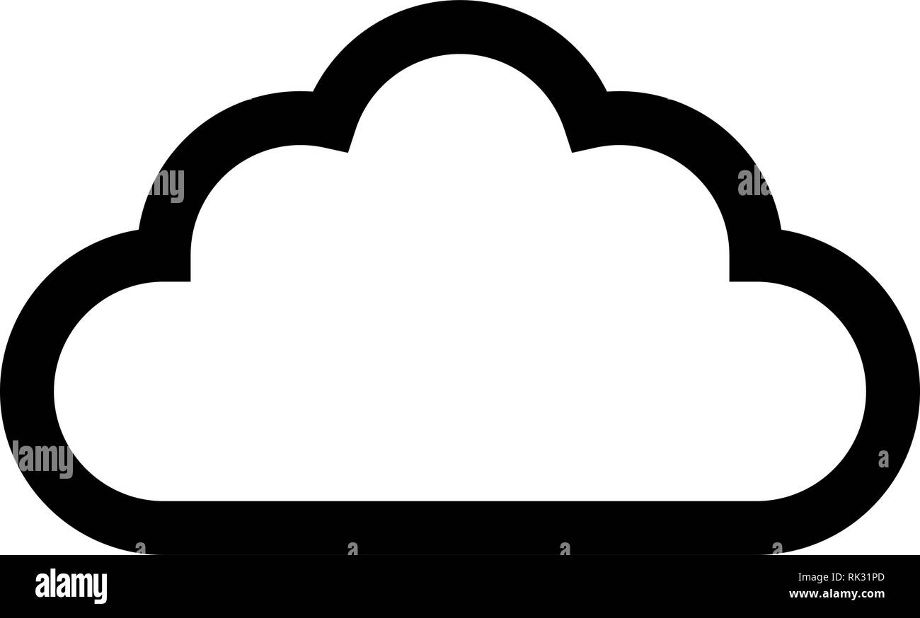 Cloud symbol icon black simple outline, isolated vector