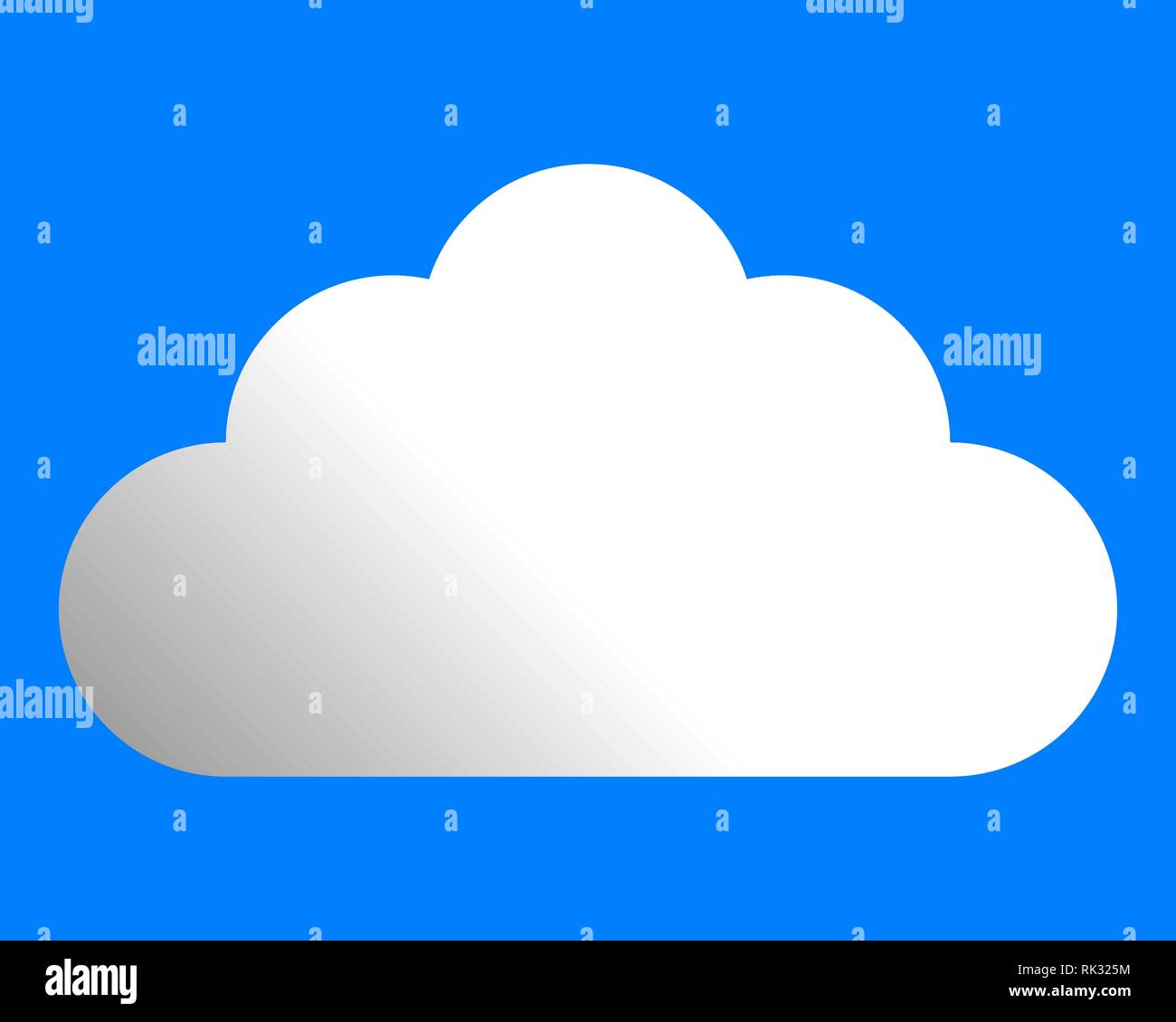Cloud symbol icon - white gradient, isolated - vector illustration Stock Vector