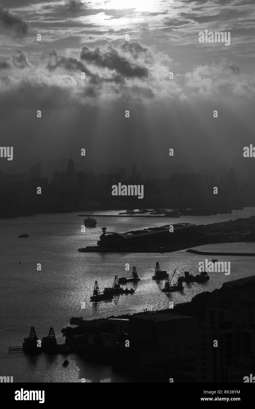Kowloon bay Black and White Stock Photos & Images - Alamy